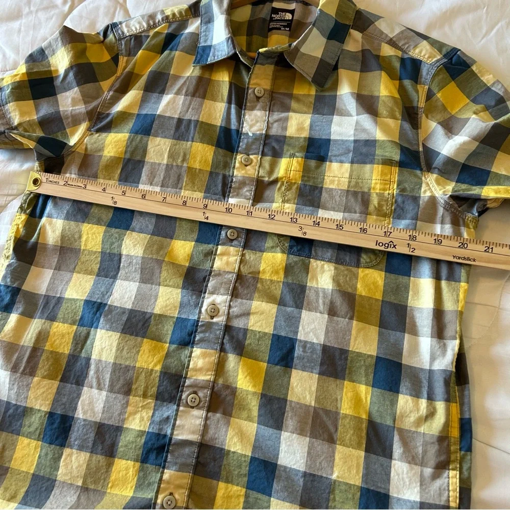 The North Face Blue Yellow Plaid Shirt. Size Medium.